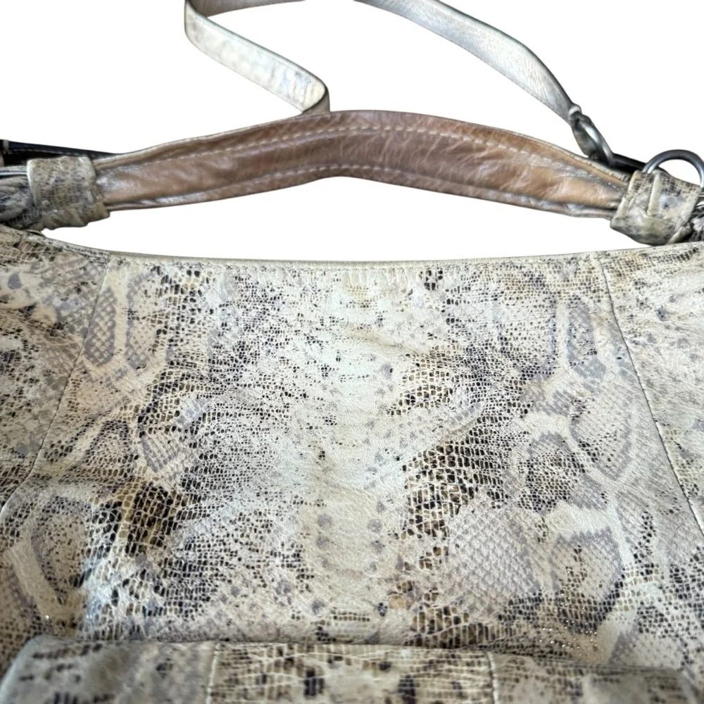 Coach Kristen Embossed Python Leather Hobo Bag